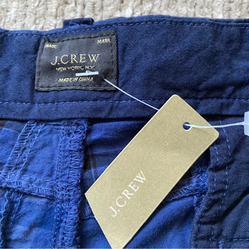 J.Crew Men’s Patchwork Plaid Shorts in Navy Blue